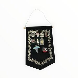 YA 9 Owlcrate Fairyloot Bookish Enamel Pin Collection Black Canvas HangingBanner